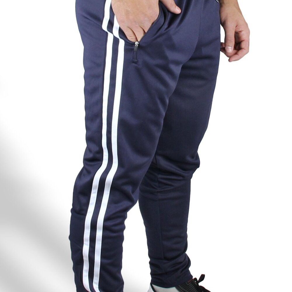 Men's Track Jogger Pants, Navy/White